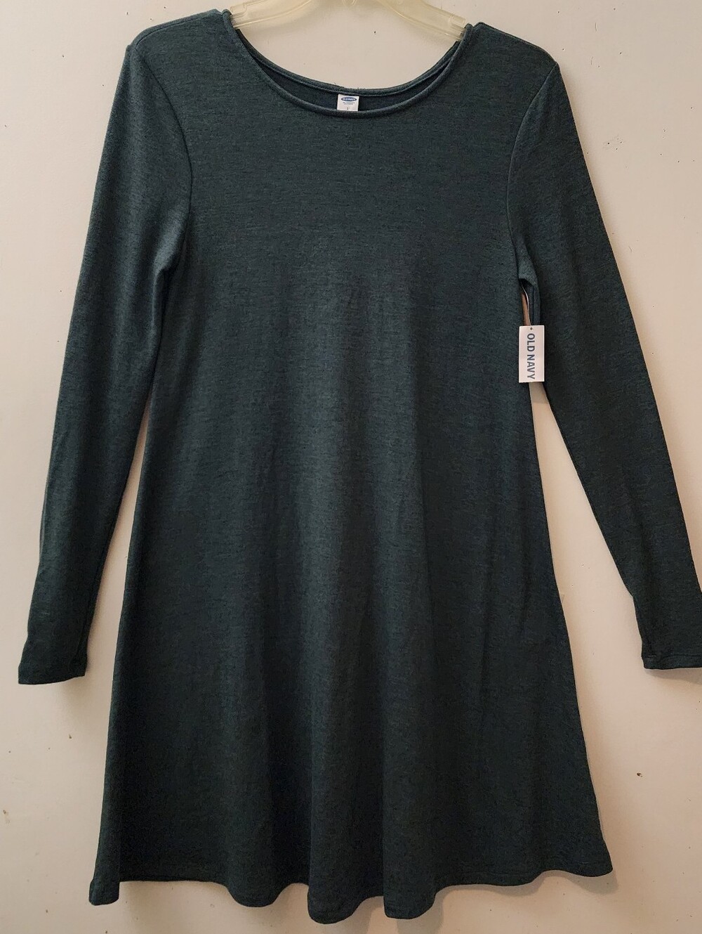 Old Navy NWT Thin Knit Swing Sweater Dress Midi S Green Cozy Corporate Base Layr